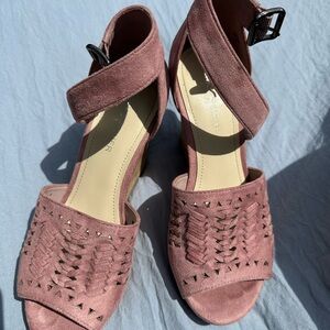 Marc Fisher Pink Heels with Chunky Block Heel